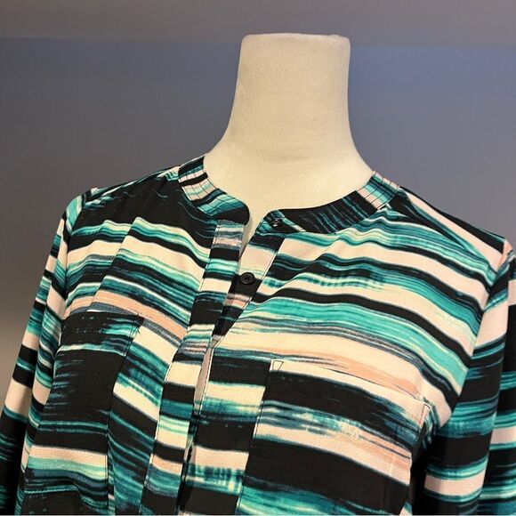 Apt 9 casual Striped green and Black Women's Dress size 6 - Picture 2 of 14